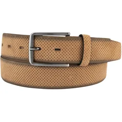 Ledergürtel BERND GÖTZ, Damen, Gr. 100, braun (camelfarben), Rindsleder, Ausstanzungen, mehrfarbig, casual, Gürtel, mit Punktprägung