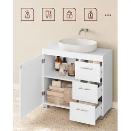 VASAGLE Waschbeckenunterschrank 30 cm x 70 cm x 64 cm Weiß