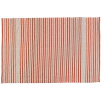 Jute & Co. Robuster und eleganter Teppich, 100% Baumwolle, gewebt, mit natürlichen Farben, Farbe: Rot, 140 x 200 cm