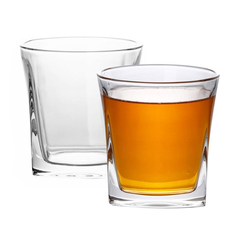Intirilife Whiskyglas, Glas, 2x Whisky Glas in KRISTALL KLAR 'VINTAGE'- Old Fashioned Whiskey Kristallglas beige
