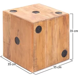 creedwood Hocker, Natur, Holz, 35x35x35 cm Wohnzimmer, Hocker, Sitzhocker