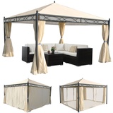 MCW Pergola Calpe 4 x 4 m inkl. Seitenwand creme