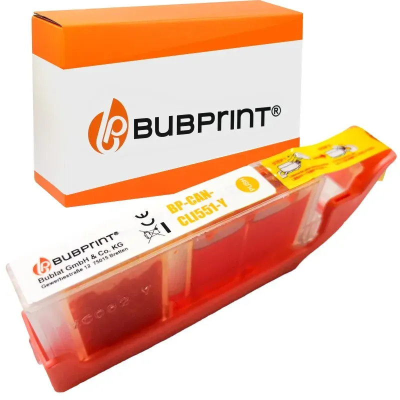 Bubprint Druckerpatrone yellow kompatibel für Canon CLI-551 XL mit Chip Pixma IP 7250 MG 6350 5650 MX 725 925