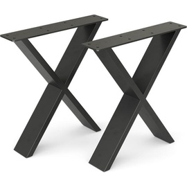 Vicco Loft Tischkufen X-Form 42cm Tischbeine Tischgestell Couchtisch Möbelfüße
