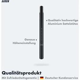 Aaron Tube Sattelstütze - 25,4 oder 27,2, mm - 350 mm Länge - Schwarz - 27,2 mm