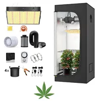 JUNG Growbox Komplettset Anbau Set mit LED Vollspektrum Grow Lampe Dimmbar, 70x70x160 cm, mit Ventilator, Abluft Aktivkohlefilter, Growzelt Anzucht Gewächshaus, Grow Tent Complete Set