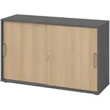 bümö Schiebetürenschrank Aktenschrank 120 x 74,8 x 40 grau
