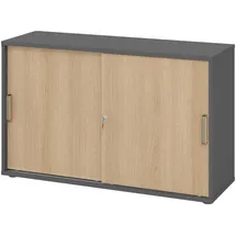 bümö Schiebetürenschrank Aktenschrank 120 x 74,8 x 40 grau