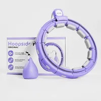 Gymside Hoopside Pro-Leiser Smart Hula Hoop, Fällt Nicht herunter, geeignet für Anfänger, Hula Hoop zum abnehmen und fit Werden, mit Massagenoppen,18 abnehmbare Glieder (Violett)