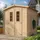 TIMBELA Holz-Gartenhaus M343C+M343G 3,53 m2 mit kleinen Fenstern und Boden