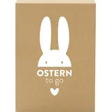 Groh Verlag Ostern to go: Geschenkebox zum Fest | Set aus hochwertigem Deko-Osterhasen aus Holz, Osterkarte und Osterkerze