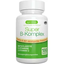 Igennus Healthcare Nutrition Igennus Super B Komplex – methylierter B-Vitamin Komplex, 180 Tabletten, Clean Label mit Methylcobalamin, Methylfolat plus Vitamin C, hochdosiert, vegan