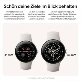 Google Pixel Watch 3 45 mm Bluetooth + LTE polished silver Sportarmband porcelain