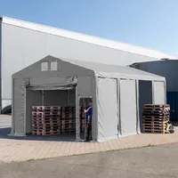 TOOLPORT Lagerzelt 5x8 m Zelthalle mit 3m Seitenhöhe PVC