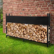 ML-Design Kaminholzregal Metall mit Abdeckung 200 x 25 x 115 cm Anthrazit