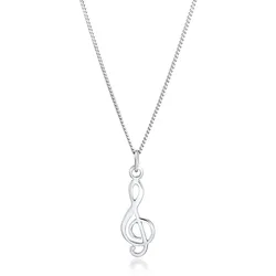 Elli Kette mit Anhänger »Halskette Notenschlüssel Musik Symbol 925 Silber« Elli Silber 45