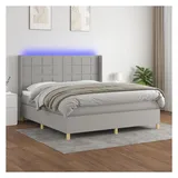 vidaXL Boxspringbett 180 x 200 cm Hellgrau