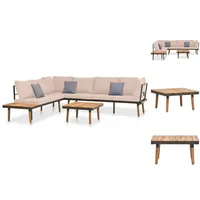 vidaXL 4-tlg. Garten-Lounge-Set mit Kissen Massivholz Akazie