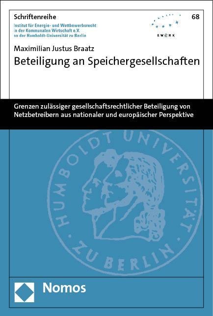 Beteiligung An Speichergesellschaften - Maximilian Justus Braatz  Kartoniert (TB)