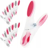 Kadax Wäscheklammern, Klammern aus robusten Kunststoff, Bunte Sockenklammern, Windfeste Klammern für