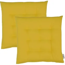 Sitzkissen TOM TAILOR HOME "Dove", gelb (zitrone, unifarben), B:40cm L:40cm, Baumwolle, Dekokissen_Sitzkissen_Kissenhüllen, TOM TAILOR unifarbenes, abgestepptes Sitzkisssen DOVE, 2er Pack