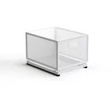 Ausziehbare Schublade KüChe, Schrankauszug Teleskopschublade, Küchenschrank Korbauszug, Kein Bohren und Nageln Erforderlich KüChenschublade (Einzelschicht,30 cm T x 24 cm B x 21,2cm H)