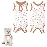 BKEPDY Katzenbody nach OP Erholungsanzug Kleidung Polyester Recovery Kastration Spay Entwöhnung Leckschutz Suit für Katze Bauchwunden oder Hautkrankheiten Soft Home Indoor Pet Kleidung