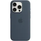 Apple Silikon Case mit MagSafe für iPhone 15 Pro Sturmblau