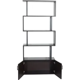Mendler HWC-A27 Bücherregal 183 x 80 x 3D-Struktur cm Dunkelbraun