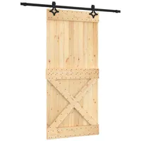 vidaXL Schiebetür rechts 95 x 210 cm Natürlich/Schwarz