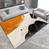 RUGMRZ Designer Teppich 200 x 300 cm Waschbarer Teppich Wohnzimmer Orange Schlafzimmer Teppiche 3 Teilig Modernes, leichtes, luxuriöses Druckdesign, waschbare Wohnzimmeraccessoires, rutschfest