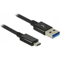 DeLock USB-Kabel USB-A Stecker, USB-C® Stecker 1.00m Schwarz 83983