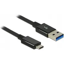 DeLock USB-Kabel USB-A Stecker, USB-C® Stecker 1.00m Schwarz 83983