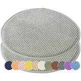 1/2er Set Rund Sitzkissen Kordsamt Rund Stuhlkissen Polster Auflage Kissen, Stuhlauflage rutschfest Sitzpolster für Haus & Garten Büro (Hellgrau,45x45cm (2er-Pack))