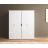 Rauch Möbel ESSEA Drehtürenschrank »Kleiderschrank Garderobe Schrank Kleiderschrank weiß, 4-türig«, 4 Schubkästen, Farbe Alpinweiß, 168x188x52cm