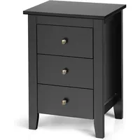 Costway Nachttisch, Schwarz, Holz, 37x65x46 cm, Schlafzimmer, Nachttische
