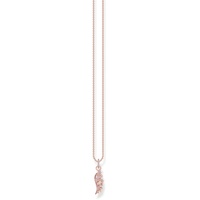 Thomas Sabo Damen Kette Phönix-Flügel mit rosa Steinen roségold, aus 925er Sterlingsilber mit 750er Roségold-Vergoldung, Länge 45cm, KE2168-323-9-L45V