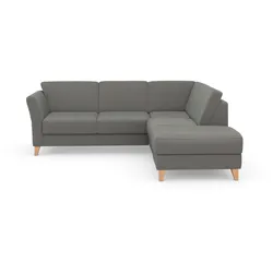 Ecksofa SIT & MORE "Visby L-Form", grau, B:248cm H:87cm T:213cm, Sofas, Wahlweise mit Bettfunktion und Stauraum, frei im Raum stellbar