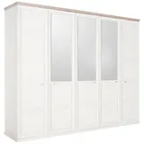 hom'in Drehtürenschrank CAMRON 255 x 209 x 60 cm Grau/Weiß
