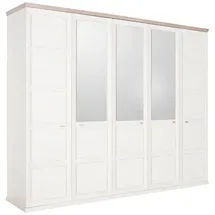 hom'in Drehtürenschrank CAMRON 255 x 209 x 60 cm Grau/Weiß