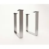 DeLife Tischbeine Edelstahl Schmal 10 cm x 70 cm x 70 cm