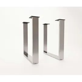 DeLife Tischbeine Edelstahl Schmal 10 cm x 70 cm x 70 cm