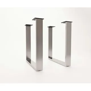 DeLife Tischbeine 2er-Set 10 cm x 70 cm x 70 cm Edelstahl silber