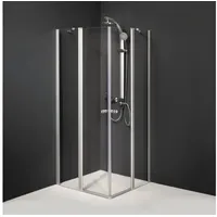 Dusbad Eckdusche Duschabtrennung Dusbad Vital 5 Eckeinstieg Pendeltür an FT 4 teilig, BxT: 80x80 cm, ESG-Glas 80 cm x 200 cm x 80 cm