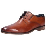 Bugatti Herren Business Halbschuh aus Leder, Nachhaltiger Derby im Used-Look, Cognac, 48 EU