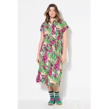 Studio Untold Jerseykleid Maxikleid Jungle-Print Grün 54/56