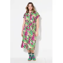 Studio Untold Jerseykleid Maxikleid Jungle-Print Grün 54/56