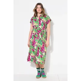 Studio Untold Jerseykleid Maxikleid Jungle-Print Grün 54/56