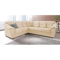 Ecksofa SIT & MORE "Savona L-Form" Sofas Gr. B/H/T: 262cm x 90cm x 212cm, Kunstleder SOFTLUX, langer Schenkel rechts, ohne Bettfunktion, beige (creme) wahlweise mit Bettfunktion, inklusive Federkern, frei im Raum stellbar