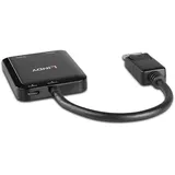 Lindy 38430 2 Port DisplayPort 1.2 MST Hub, Black, 4K@60Hz, 3840x2160@30Hz 4:4:4 8 Bit, HDCP 1.4 AMD Eyefinity, NVIDIA Surround, Intel Collage, für Computer, Laptop, Notebook, Digital Audio 7.1